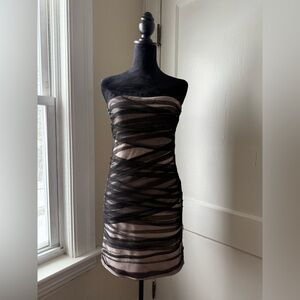 Justify Black and Cream Strapless Dress